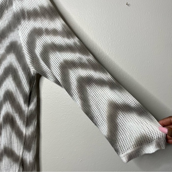 XCVI Women Tunic‎ Sweatshirt Top Large Open Knit Cowl Neck Lagenlook Chevron - Picture 7 of 12